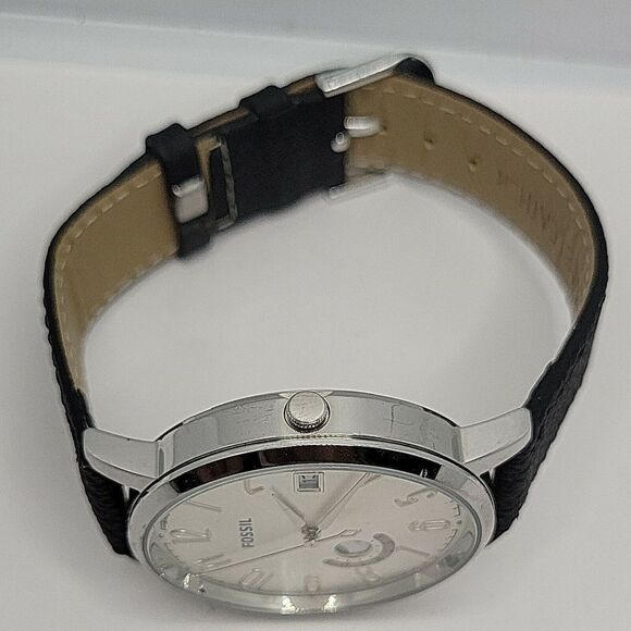 Fossil Boyfriend ES3787 Women Black Leather Analog Dial Quartz Wrist Watch BC990 - Picture 7 of 10